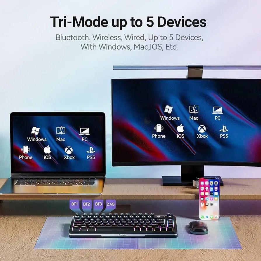 لوحة المفاتيح الميكانيكية اللاسلكية Redragon K708